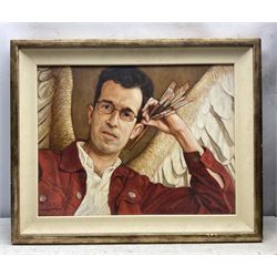 John Afflick (British 1967-): Portrait of 'John Duffin', oil on canvas unsigned, titled on label verso 39cm x 51cm