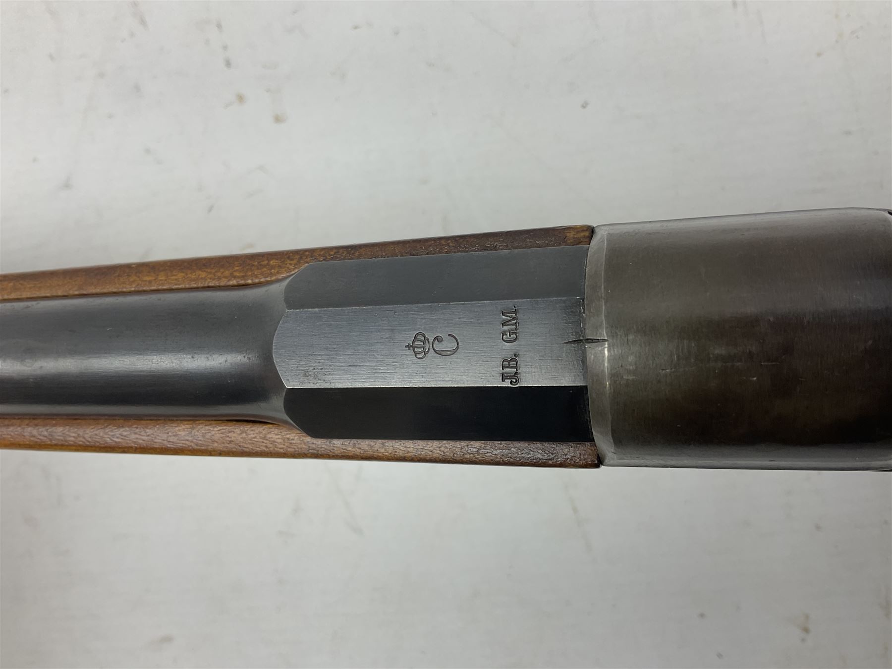 19th century Swedish Remington 8 by 58mm rolling block single action sporting rifle, dated 1888, with 82.5cm barrel marked with a Swedish crown and J.B. G.M., serial no.9775, L124cm FIREARMS CERTIFICATE REQUIRED OR RFD