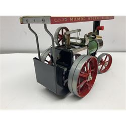 Mamod T.E.1a traction engine, boxed with accessories and paperwork; and Mamod OW1 open trailer, boxed (2)
