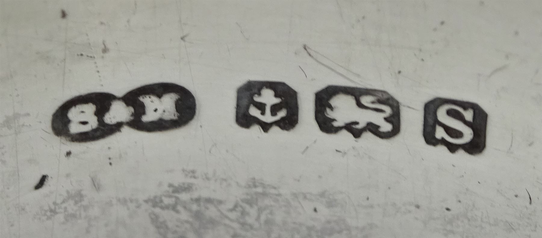 Edwardian silver christening mug by George Nathan & Ridley Hayes, Chester 1909, two silver mustard spoons markers mark P.W, Dublin 1846, six silver napkin rings, silver pierced and engraved picking fork and other flatware, all hallmarked, approx 13.8oz