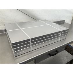 Ten aluminium three sided baking trays - NEW unused, 66cm x 46cm - THIS LOT IS TO BE COLLECTED BY APPOINTMENT FROM DUGGLEBY STORAGE, GREAT HILL, EASTFIELD, SCARBOROUGH, YO11 3TX