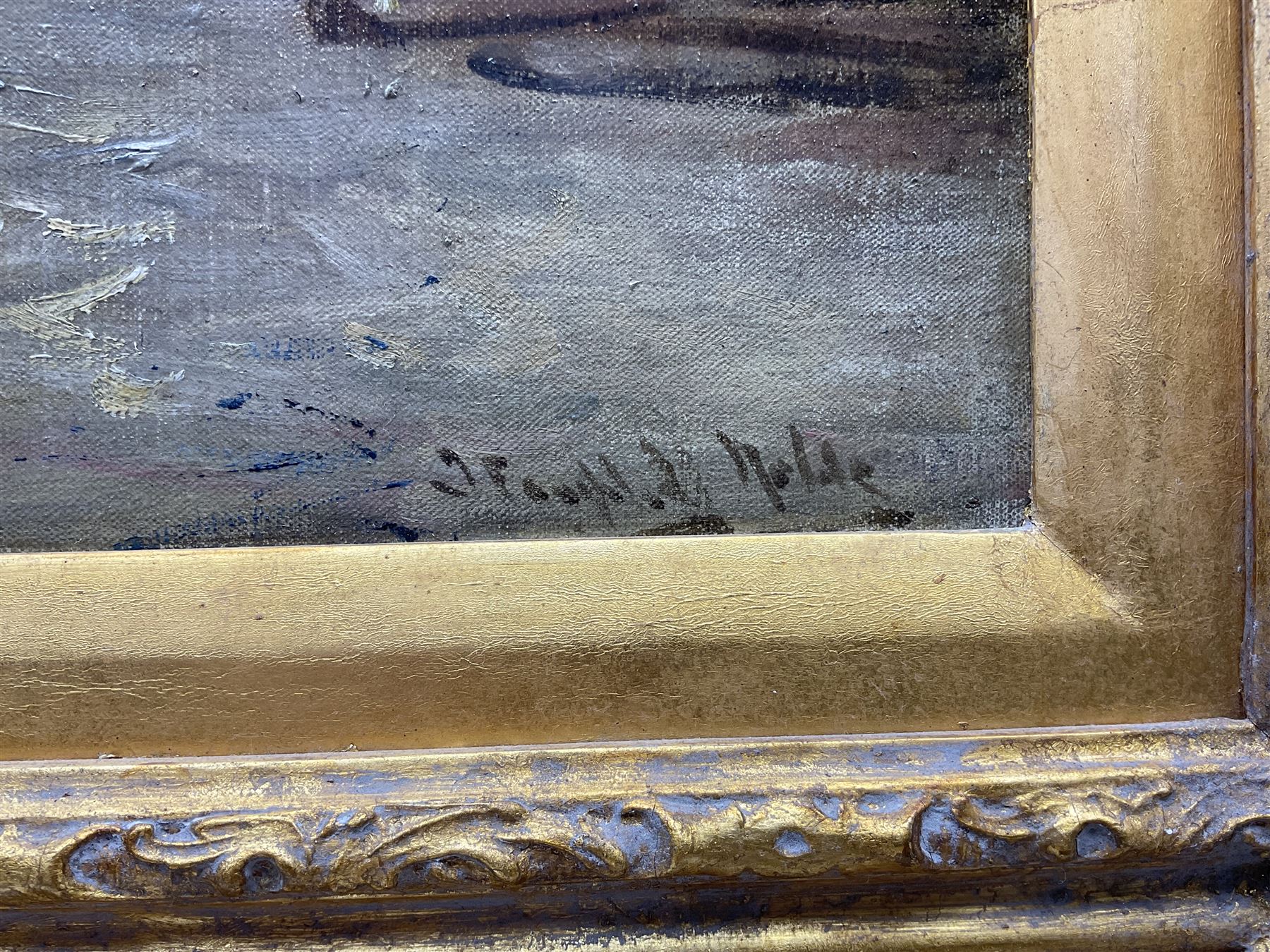 James Campbell Noble RSA (Scottish 1846-1913): 'Sawmill on the Nord Dyke', oil on canvas signed, original title label verso 50cm x 60cm