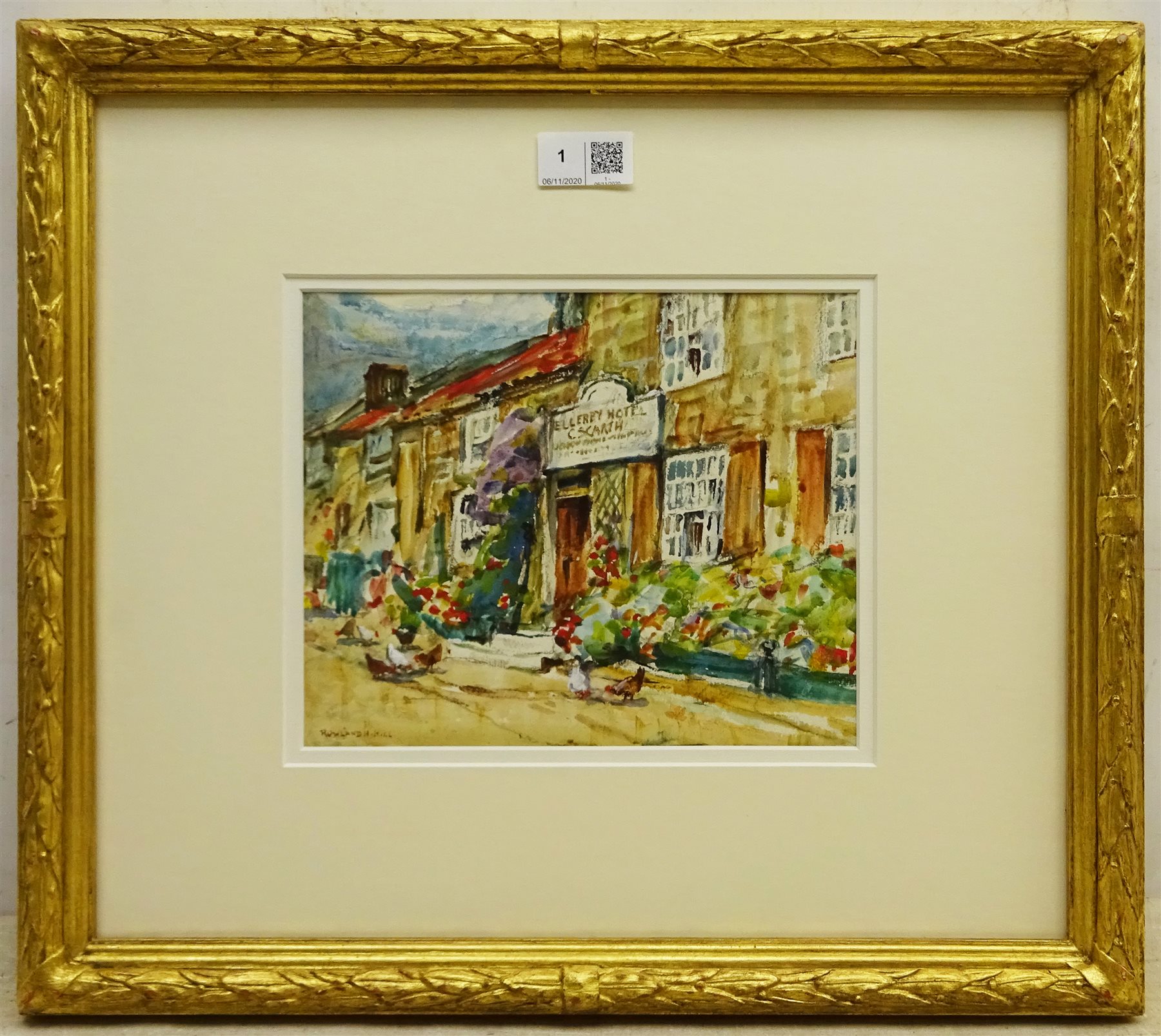Rowland Henry Hill (Staithes Group 1873-1952): 'The Ellerby Hotel', watercolour signed 18cm x 22cm

