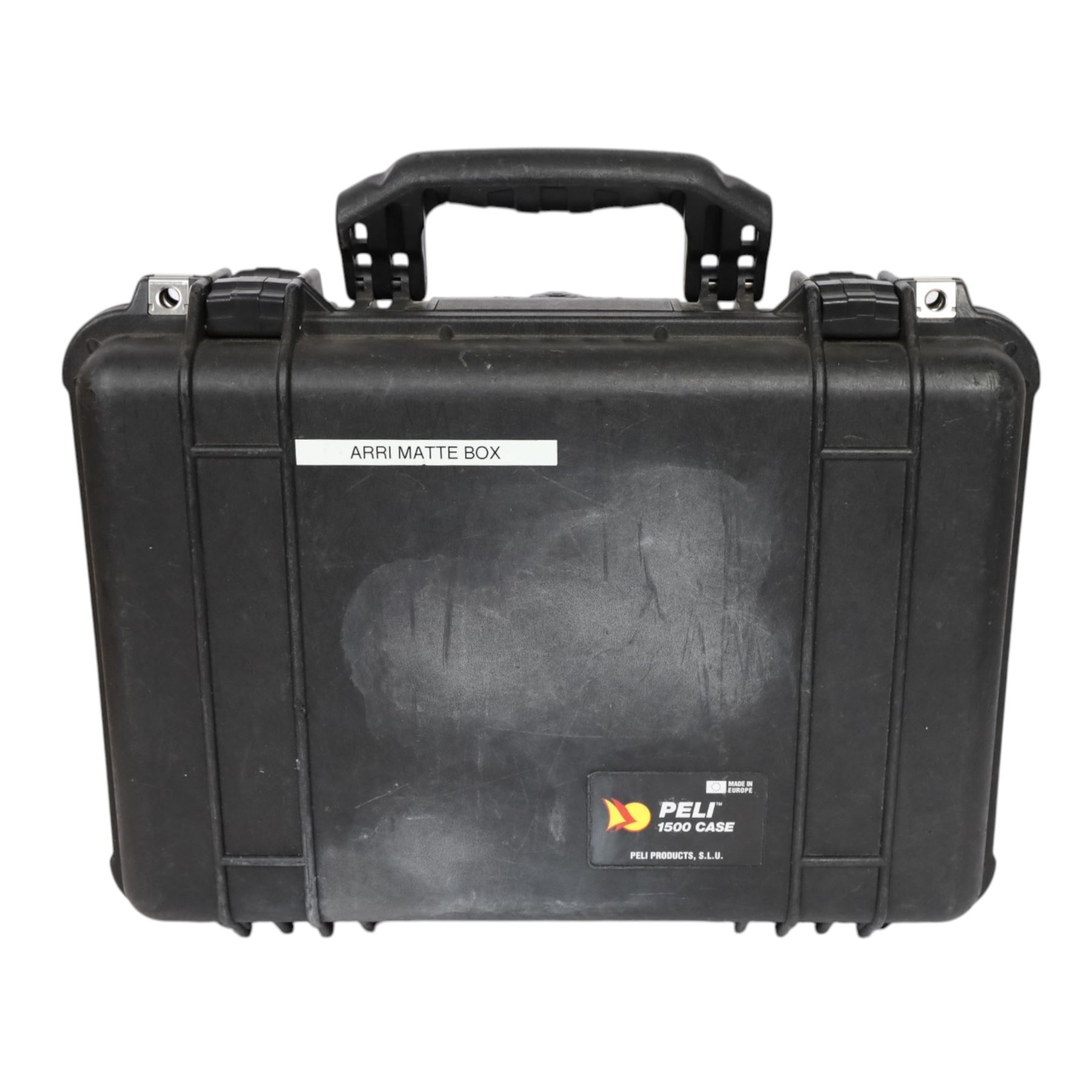 Arri LMB-25 kit comprising LMB-25 Matte Box with three filter stages, one top light shield, two clamp-on adapters one 87mm and one 110mm and five masks, in a custom cut Peli 1500 case