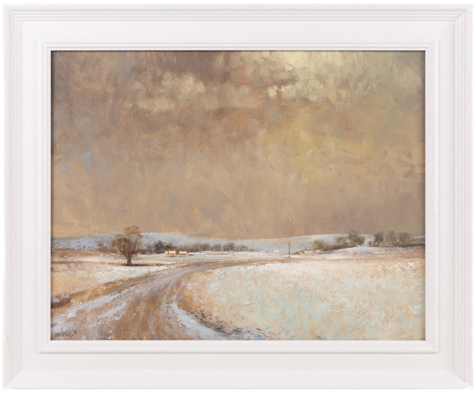 Jon Peaty (British 1914-1991): Road in the Moors, oil on board signed and dated '81, 34cm x 44cm 