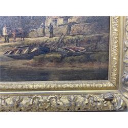 William Pitt (British fl.1851-1890): 'On the Avon Devon', oil on canvas laid on board signed with monogram, titled verso 30cm x 40cm 