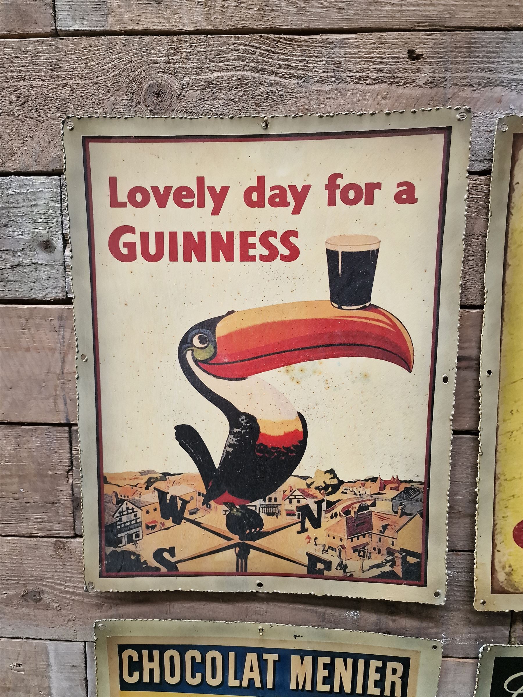 Set of six metal vintage style signs - THIS LOT IS TO BE COLLECTED BY APPOINTMENT FROM DUGGLEBY STORAGE, GREAT HILL, EASTFIELD, SCARBOROUGH, YO11 3TX