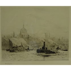  William Lionel Wyllie (British 1851-1931): 'St. Paul's and Blackfriars Bridge from The Thames', etching signed in pencil 22cm x 26.5cm  