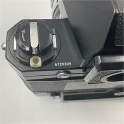 Nikon Photomic TN NKJ camera body, serial no 6728309, circa 1965, with 'Nippon Kogaku NIKKOR-S Auto 1:1.4 f=5.8cm' lens, serial no. 173909, Nikon F36 Motor Drive, serial no.132430 and Nikon cordless battery pack