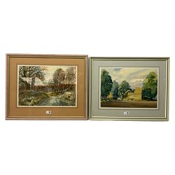 Sidney Wright (British 20th century): 'Galloway Ricks' and 'Near Fewston', pair watercolours signed 33cm x 46cm (2)