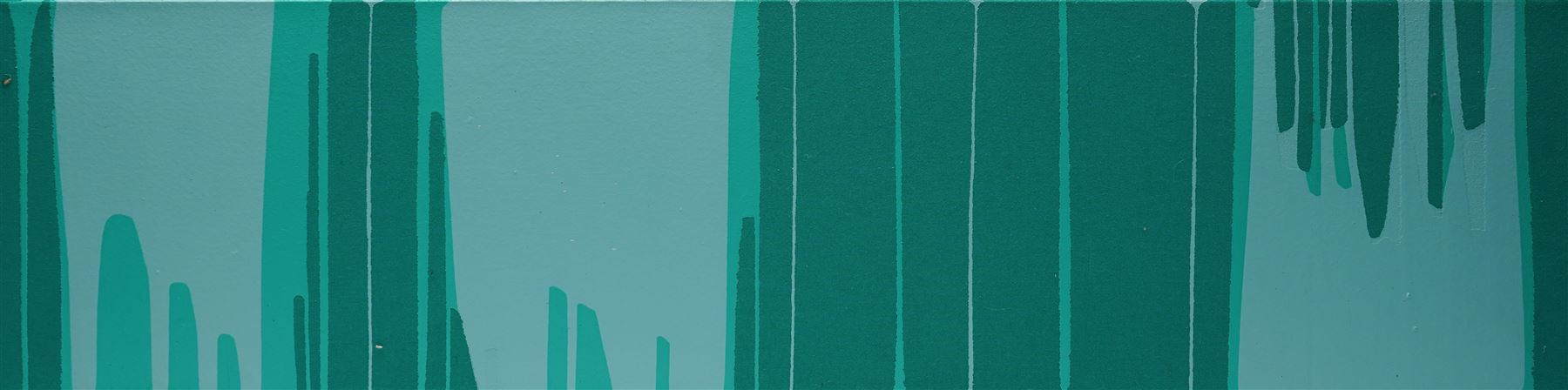 Gillian Ross Kelsey (British 1935-2025): 'Turquoise Drip', acrylic on canvas unsigned 30.5cm x 122cm