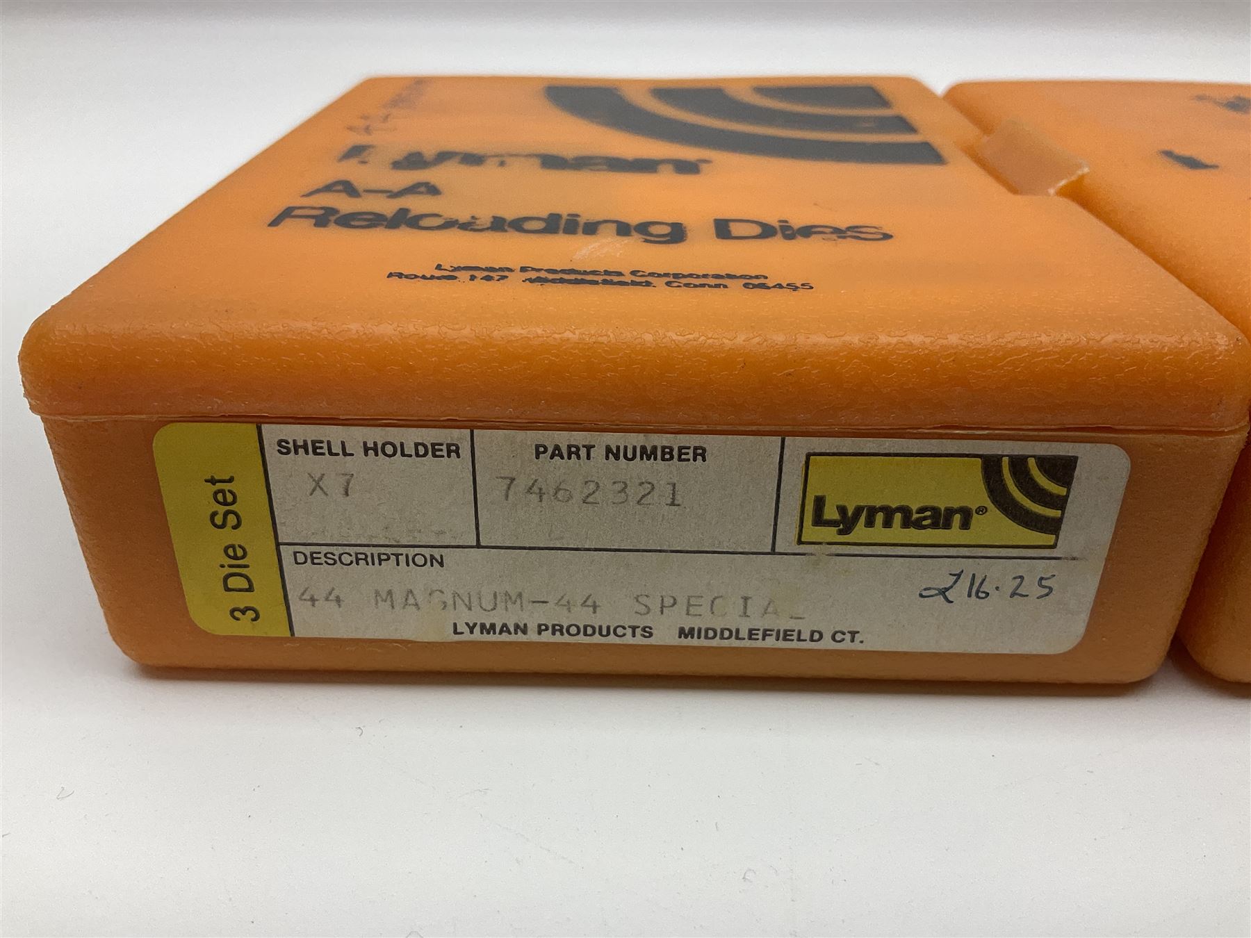 Two sets of reloading dies by Lyman comprising .303 British and  .44 Magnum; both in original boxes with paperwork
