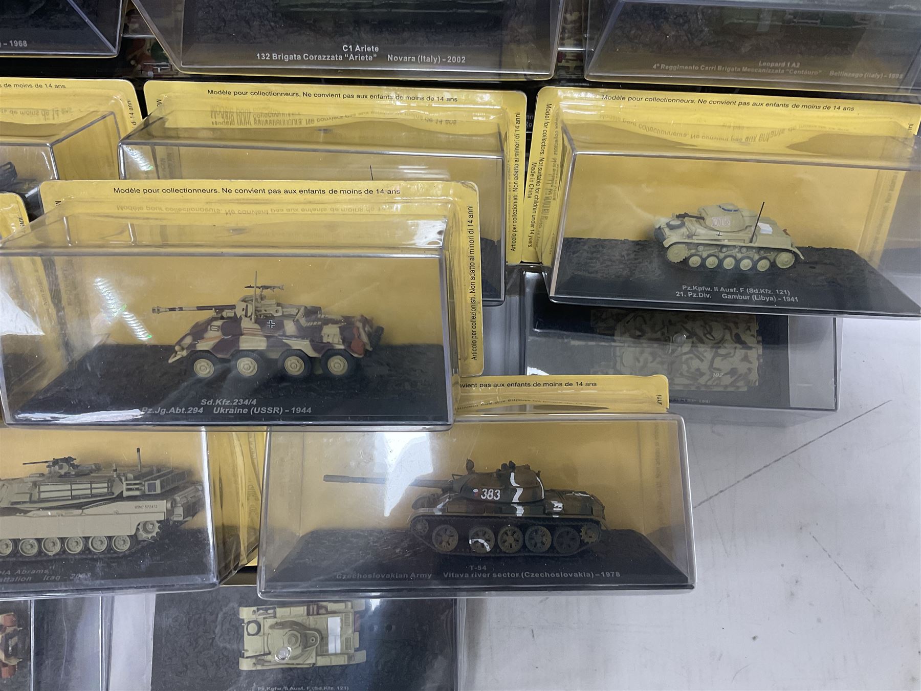 DeAgostini The Combat Tanks Collection -  forty-six periodical issued die-cast models of tanks; in plastic display cases in unopened blister packs (46)