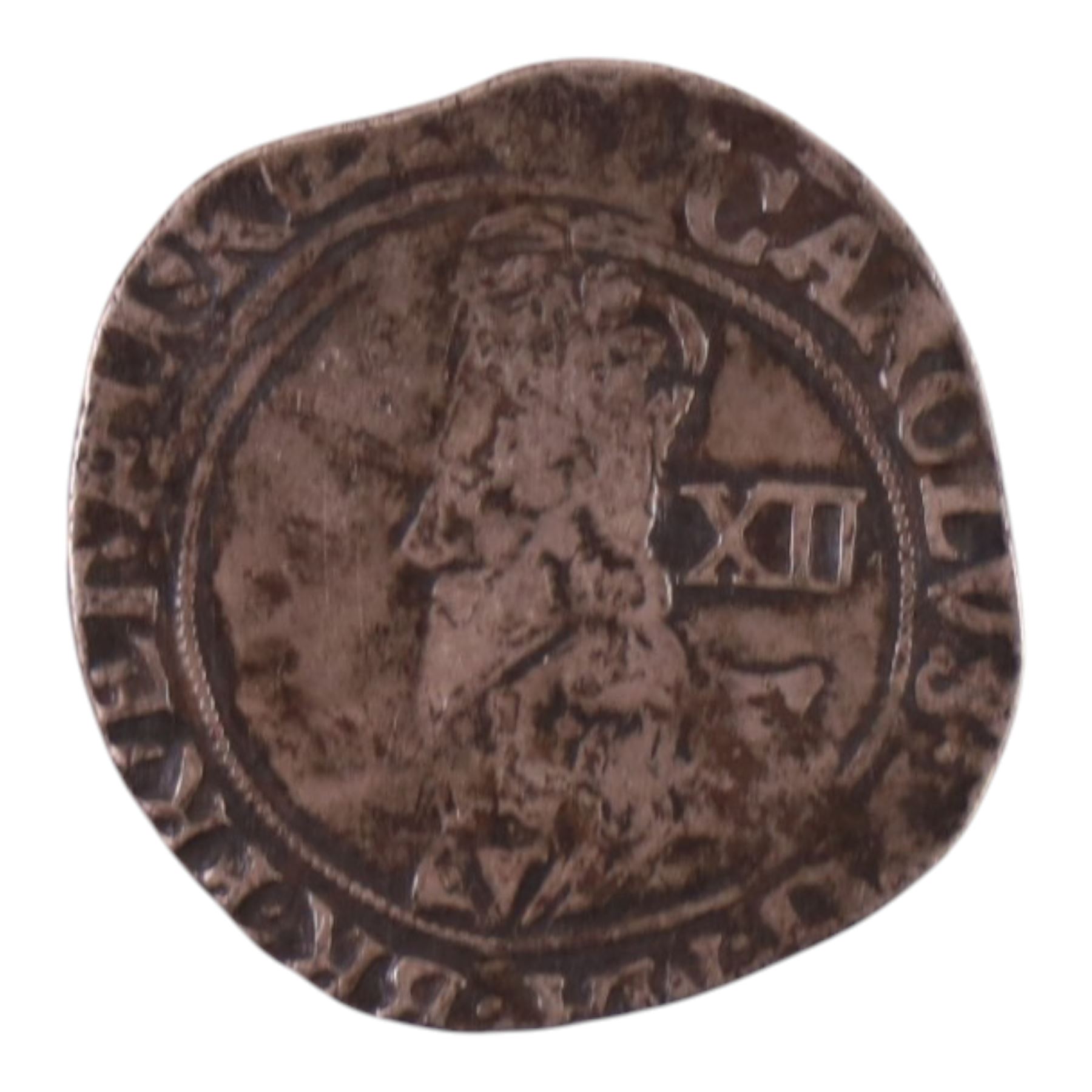 Charles I silver one shilling coin