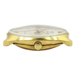 Nivada 18ct gold gentleman's 21 jewel automatic wristwatch, silvered dial with date aperture, stamped 750 with Helvetia hallmark
