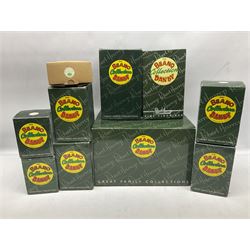 Ten Robert Harrop figures from the Beano Dandy collection, comprising Desperate Dan Keep on Rolling BDS10, Hank From The Three Bears BD37, Desperate Dan CBD15, Little Plum CBD23, 'Erbert CBD16, Fatty CBD08, Babyface Finlayson CBD06, Roger the Dodger CBD04, Beryl the Peril CBD17 and Collectors Plaque BDCP, all with boxes