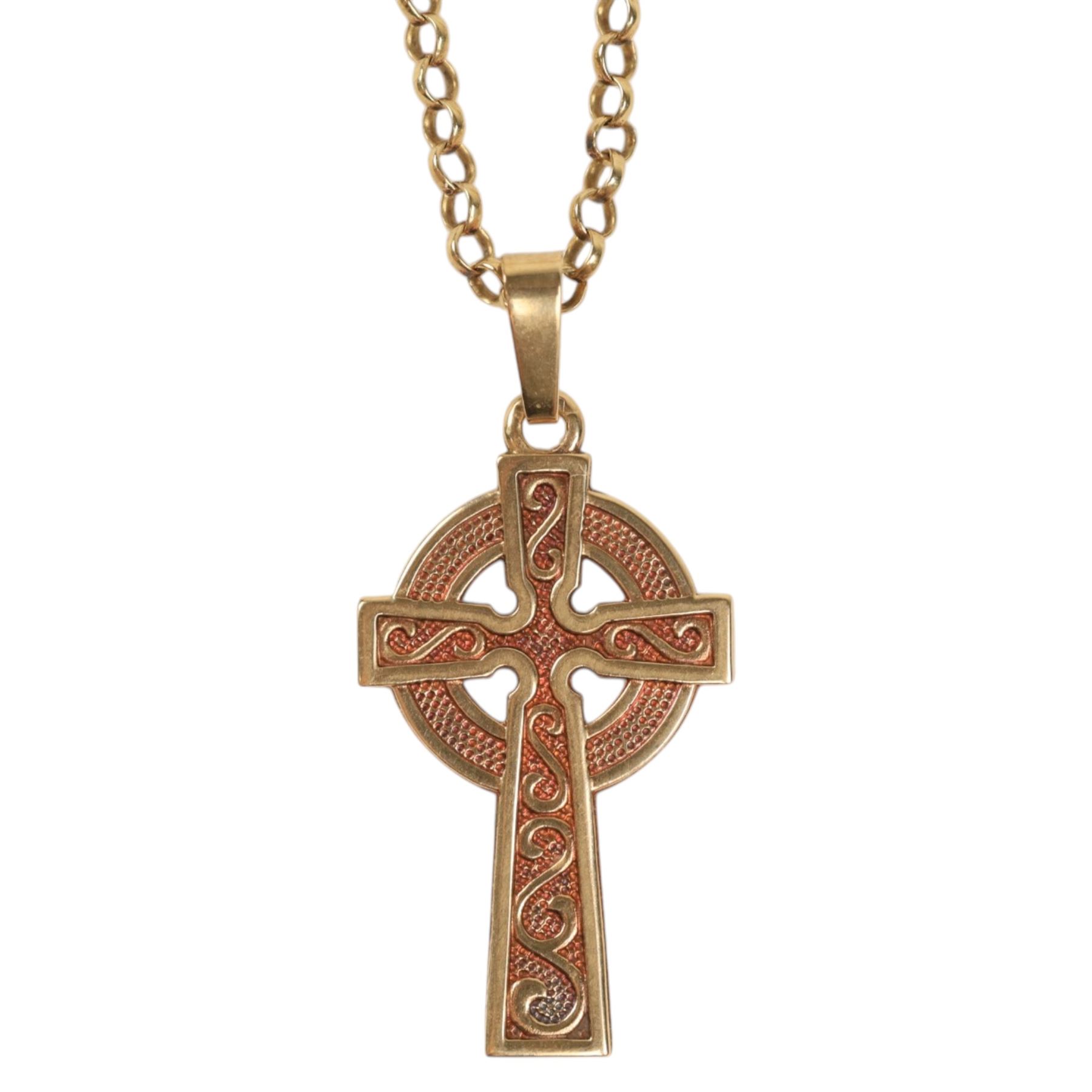 Gold St Christopher's pendant necklace and a gold cross pendant, all 9ct 