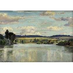 Claude Rameau (French 1876-1955): 'Bord de Loire Pouilly', oil on board signed, titled verso 23cm x 32cm