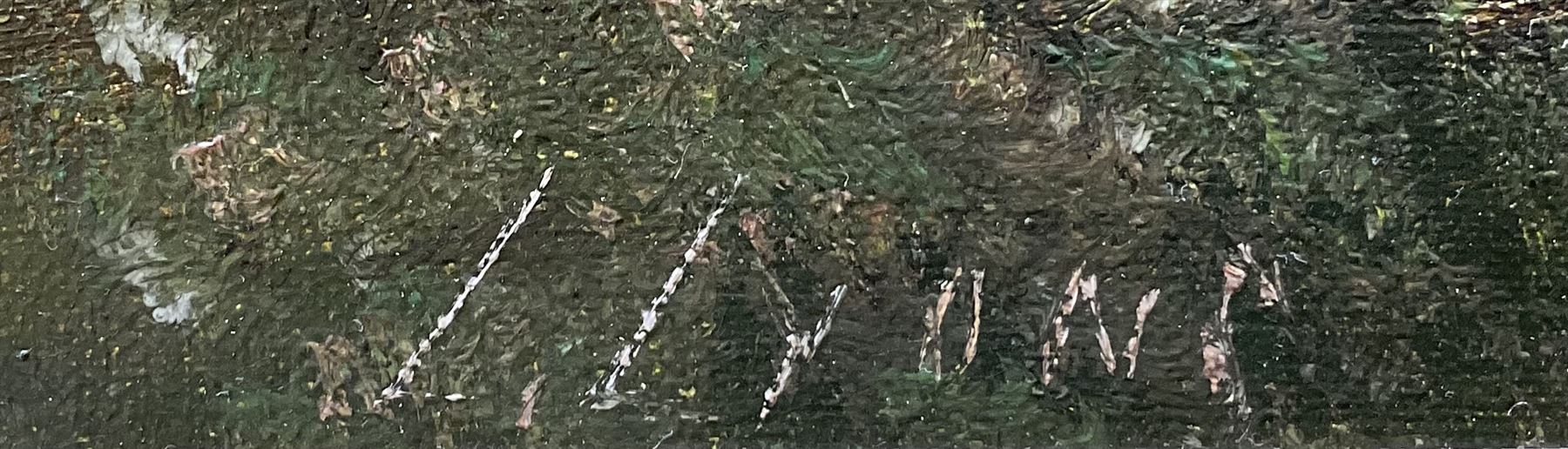 L Lyons (British 19th Century): Heading Home, oil on canvas signed 34cm x 59cm 