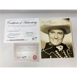 Dame Vera Lynn - collection of six signatures comprising TLS, album page and four colour photographs (including White Cliffs of Dover); signed photograph of John Mills; and signed photographs of film stars each with CoA including Bob Hope, Charlton Heston, Gene Autry, Sound of Music Julie Andrews and Christopher Plummer and Joanna Lumley