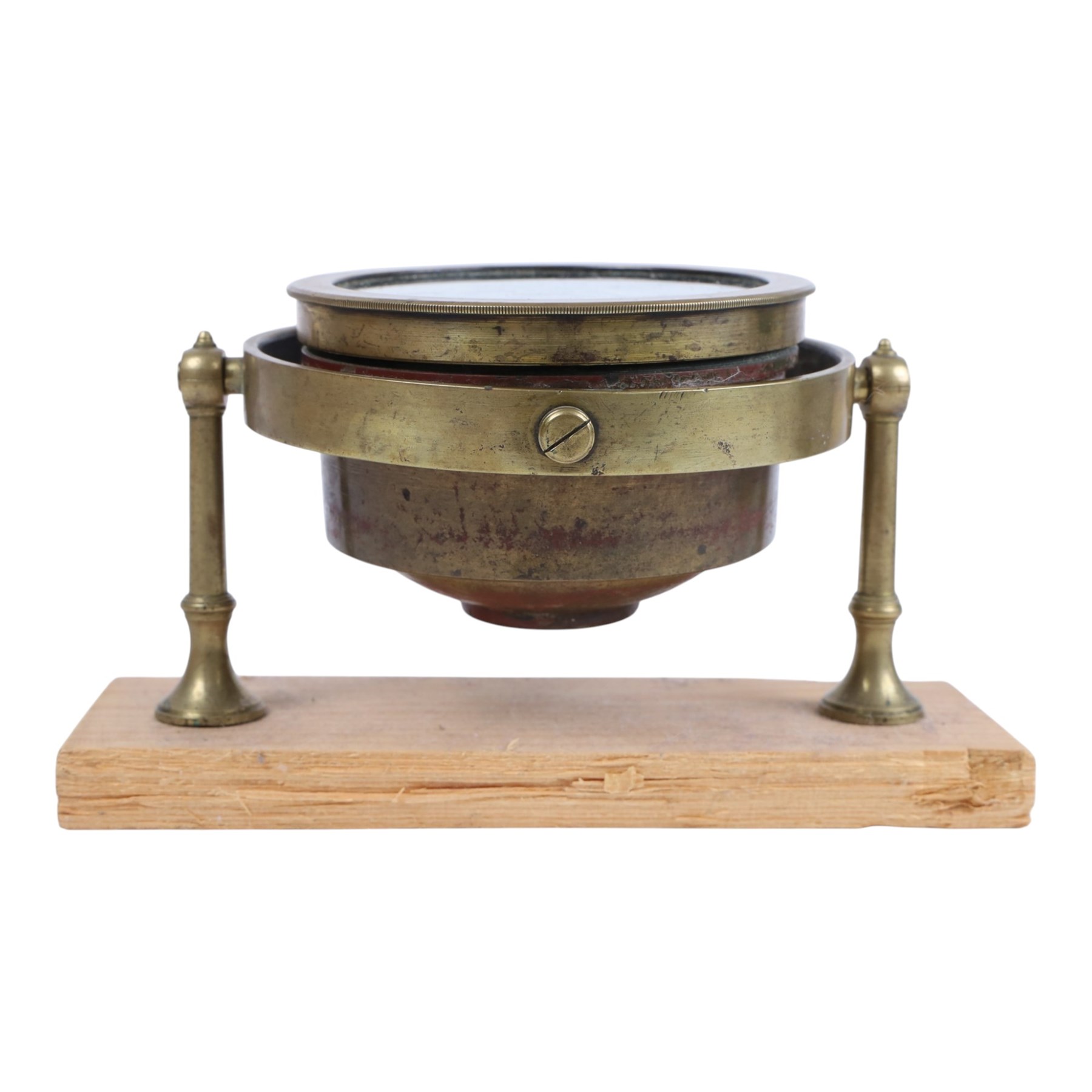 Three-draw telescope by Bailey Birmingham with in-built sun visor, together with a Britains Pride sailor door stop, Castle & Co gimbal compass, HMS Ark Royal plaque and 1992 presentation plaque to the Admiral of the Humber from the HMS Iron Duke