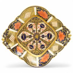 Two Royal Crown Derby Imari dishes, of lozenge and oval form, largest D25cm (2)