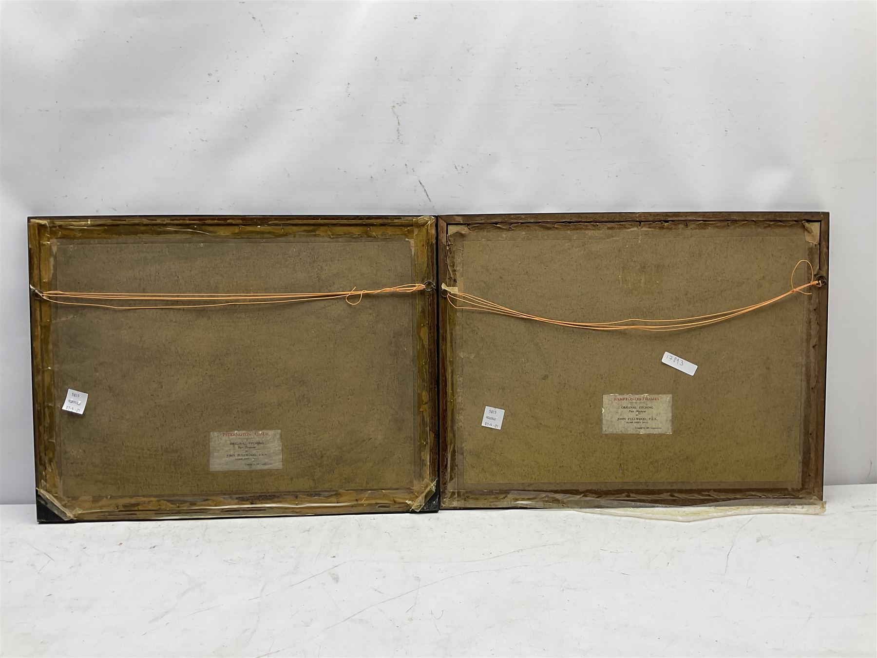 John Fullwood (British 1854-1931): 'Hampton on Thames' and 'Teddington Reach', pair Artist Proof drypoint etchings signed and limited to 300, 25cm x 36cm (2)