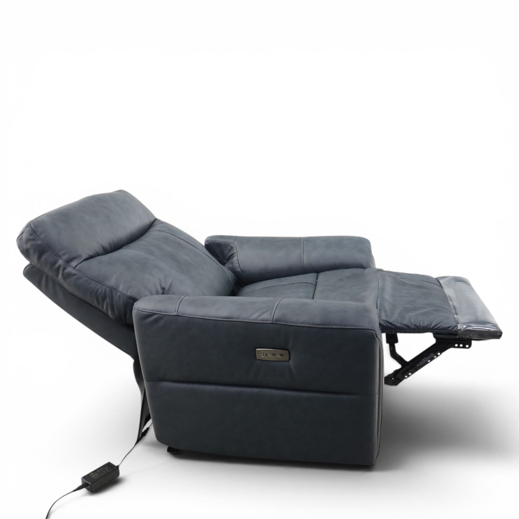 Roseland Furniture - 'Deana' electric recliner armchair, upholstered in blue leather