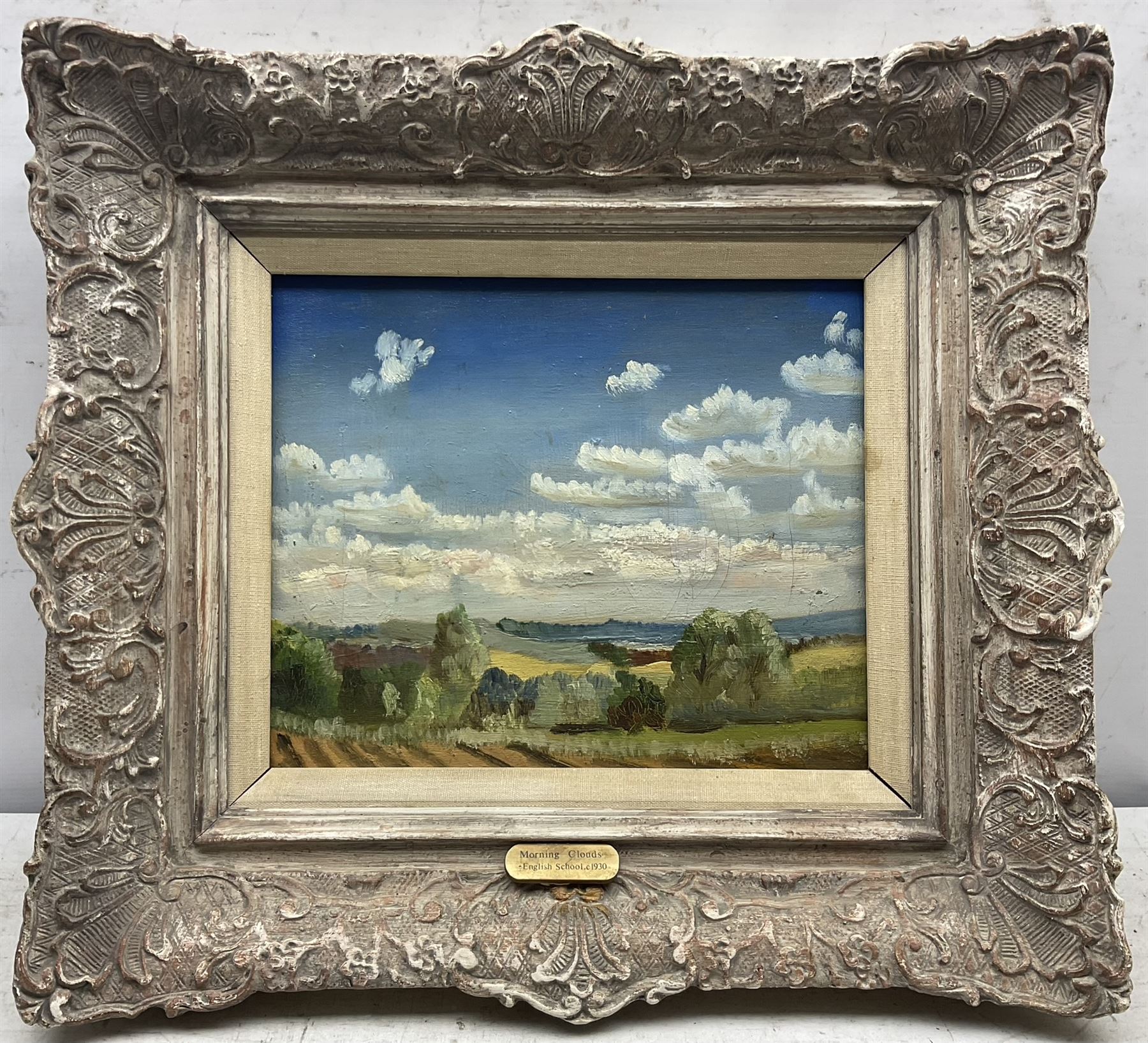 Attrib. James Dickson Innes (Welsh 1887-1914): Morning Clouds, oil on canvas unsigned 24cm x 29cm