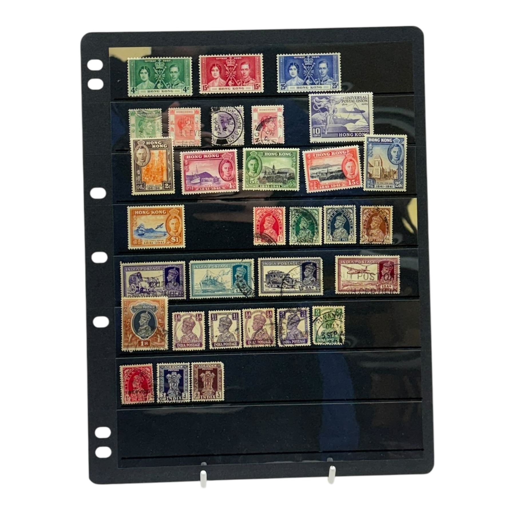 Mostly Commonwealth stamps with many from the reign of King George VI, including Aden, Ascension, Antigua, Australia, Bahamas, Bermuda, Barbados, Basutoland, British Guiana, British Honduras, British Solomon Islands, Burma, Newfoundland, Canada, Cayman Islands, Ceylon, Cyprus, Dominica, Fiji, Gambia, Gibraltar, Gold Coast, Grenada, Hong Kong, India, Jamaica, Malaya, Malta, New Zealand etc, housed on stock sheets