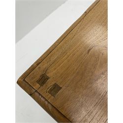 Ernest Gimson (1864-1919) - circa. 1904-1910, Arts & Crafts chestnut wood cabinet, visible wedged tenon joints, enclosed by two fielded panelled doors fitted with brass droplet handles, panelled sides and back, stile supports
Provenance: The vendor is a relative of Benjamin Fletcher who was headmaster of Leicester School of Art in the early 1900s. He was associated with Gimson and involved in setting up the Dryad company. 

The cabinet was acquired by Fletcher during his time in Daneway, Sapperton where Gimson had workshops. The cabinet stayed in the family and has been passed down to the current vendor.