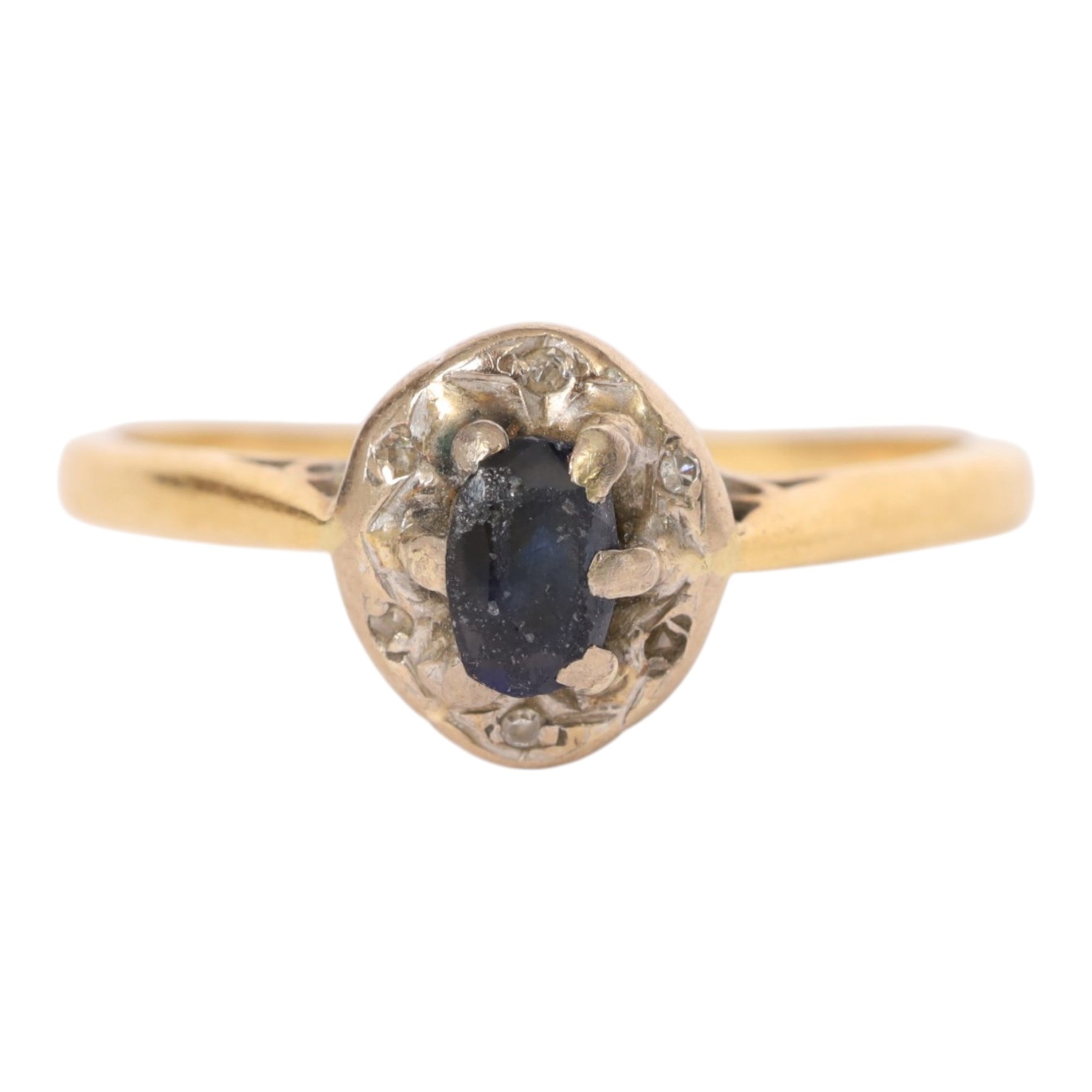 18ct gold stone set ring, hallmarked