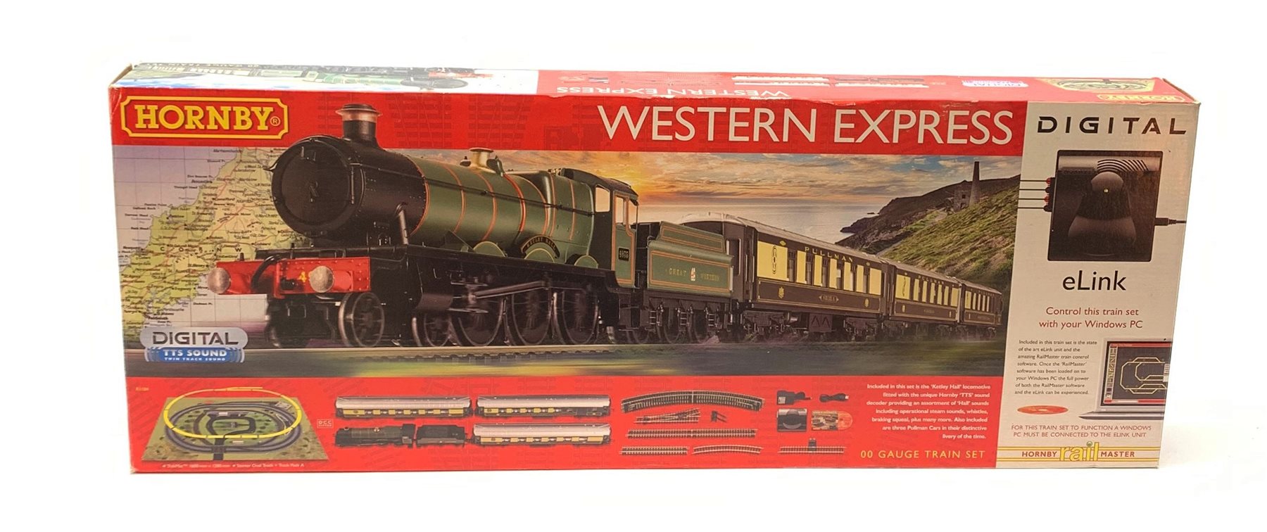 Hornby '00' gauge - Digital Western Express set with Hall Class 4-6-0 locomotive 'Ketley Hall' No.4935 and three Pullman coaches, boxed with Trakmat and Instruction Leaflets Pack