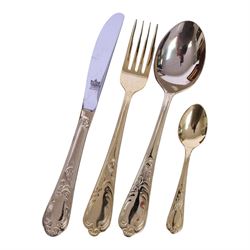 Bestecke Solingen (SBS) gold plated cutlery set for twelve in case