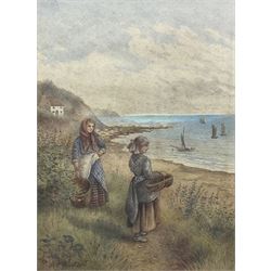 Kate E Booth (British fl.1850-1898): Lady Palmer's Cottage Runswick Bay, watercolour signed 29cm x 22cm