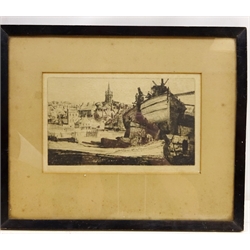  City Dock Scene, etching signed in pencil by Joseph Webb (British 1908-1962) 14cm x 21cm  