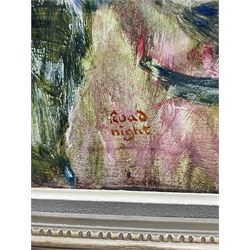 Raymond Arthur Roadnight (British 1941-): 'Model with Artists', oil on board laid on to canvas signed, titled on Royal Academy label verso 62cm x 51cm 
Provenance: the artist's studio collection. Born in High Wycombe, Roadnight spent three years training under Patrick Reyntiens and John Piper creating stained glass windows for Liverpool and Coventry cathedrals. These works included the great baptistry window in the New Coventry Cathedral, the 'Lantern' atop the Catholic Cathedral in Liverpool, and the grand windows in Oundle School Chapel. He has exhited at Royal Academy, Alfred East Gallery, Chichele College in Higham Ferriers, and Burleighfield House in Loudwater.