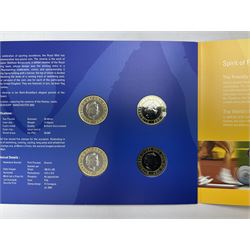 The Royal Mint 2002 Manchester Commonwealth Games four coin two pound coin cover
