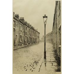 Stuart Walton (British 1933-): 'A Rainy Day Bradford', monochrome print signed in pencil 46cm x 30cm