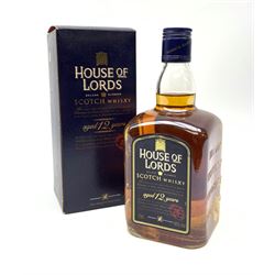 House of Lords Delux Blended Malt Scotch Whisky, aged 12 Years, 70cl, 40%vol, 'blended with the velvet Malt of the smallest Distillery in Scotland', in original card box