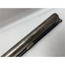 19th century take down 'cripple stopper' single barrel percussion gun, removable walnut stock with bayonet style fitting, chequered grip and fore-end, approximately 8-bore, the 59.5cm (23