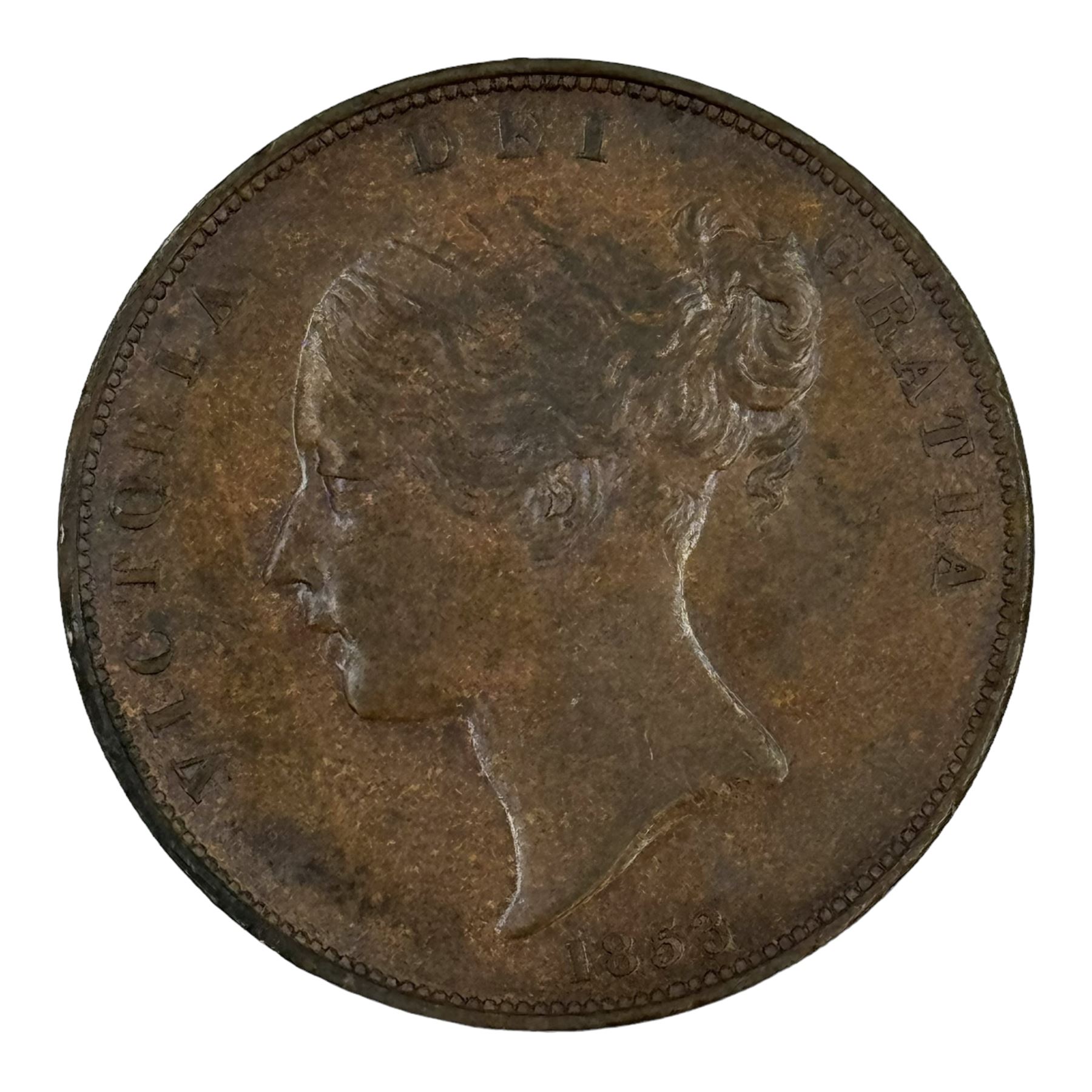 Queen Victoria 1853 one penny coin