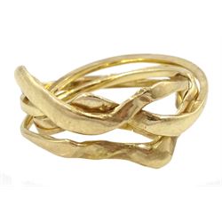 9ct gold puzzle ring, hallmarked