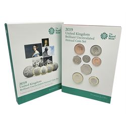 The Royal Mint United Kingdom 2019 brilliant uncirculated annual coin set, in card folder