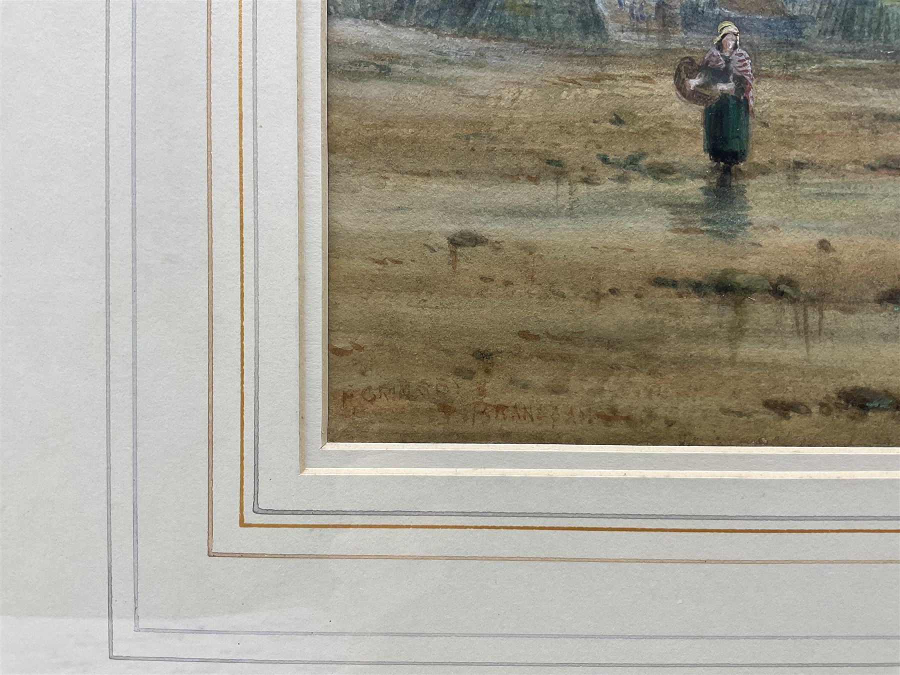 John Francis Branegan (British 1843-1909): 'Grimsby', watercolour signed and titled 24cm x 48cm 