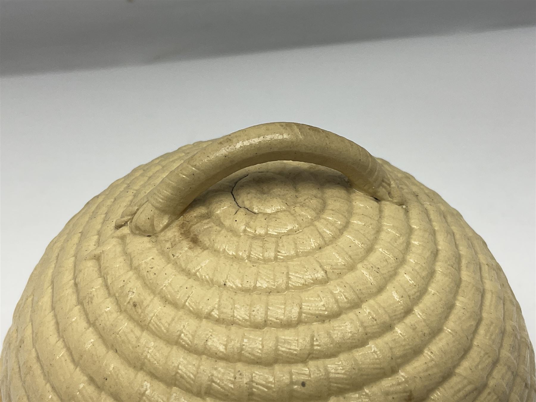  19th century Wedgwood drabware beehive honey pot, together with another similar example, Wedgwood H12cm 