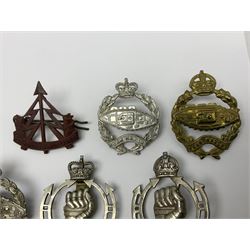 Twenty-seven military metal cap badges including Royal tank Corps, Reconnaissance Corps, Royal Armoured Corps, Royal Corps of Signals, Womens Army Auxiliary Corps, Queen Mary's Army Auxiliary Corps, Auxiliary Territorial Service,  Royal Engineers, REME, Army physical Training Corps etc 