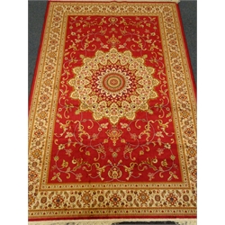  Kashan red ground rug, central medallion, 230cm x 150cm  