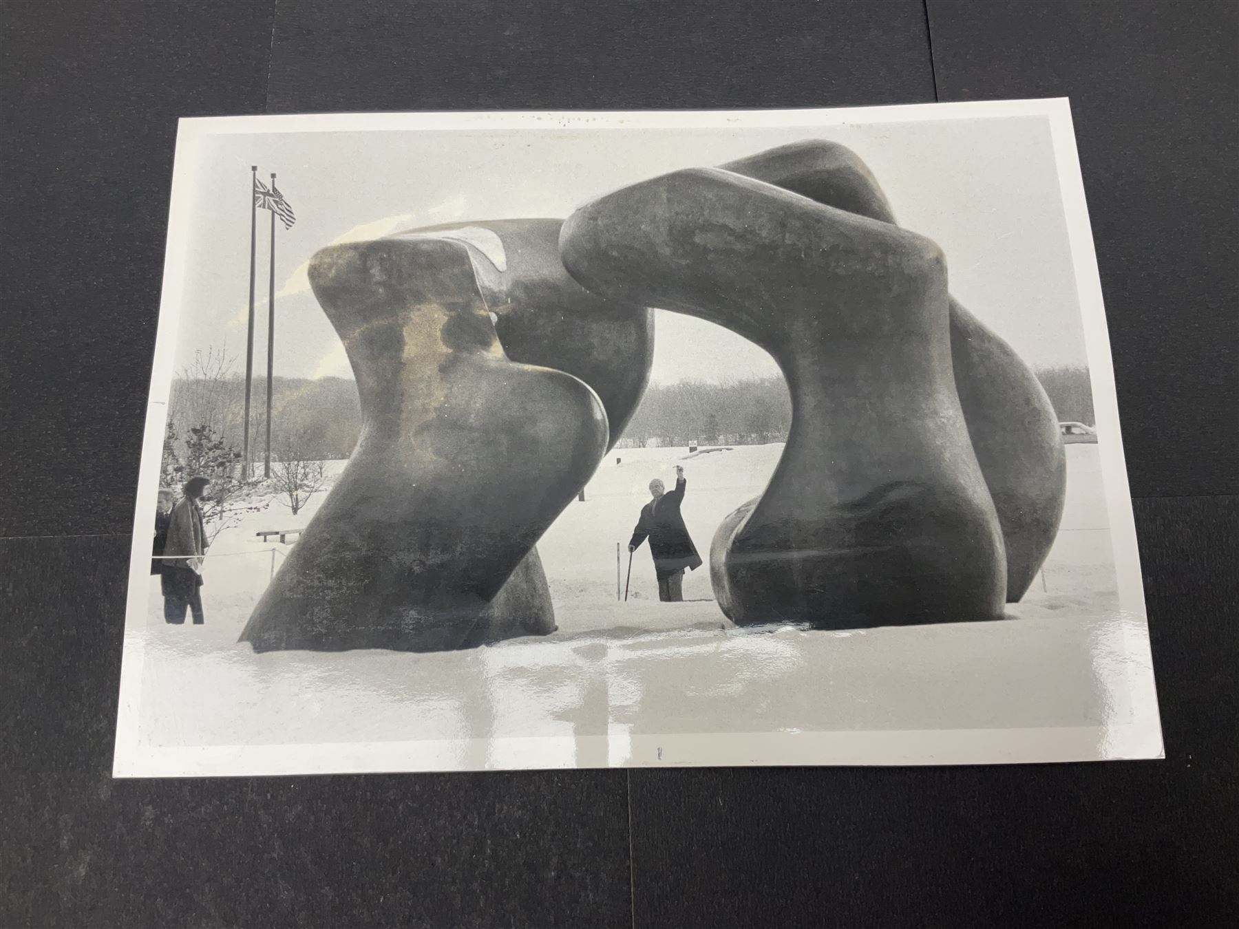 Five 1970s press photographs of Henry Moore and Barbara Hepworth