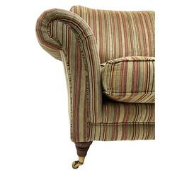 Parker Knoll armchair, upholstered in stripe fabric